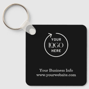 Business Logo Black Promotional Minimalist Keychain