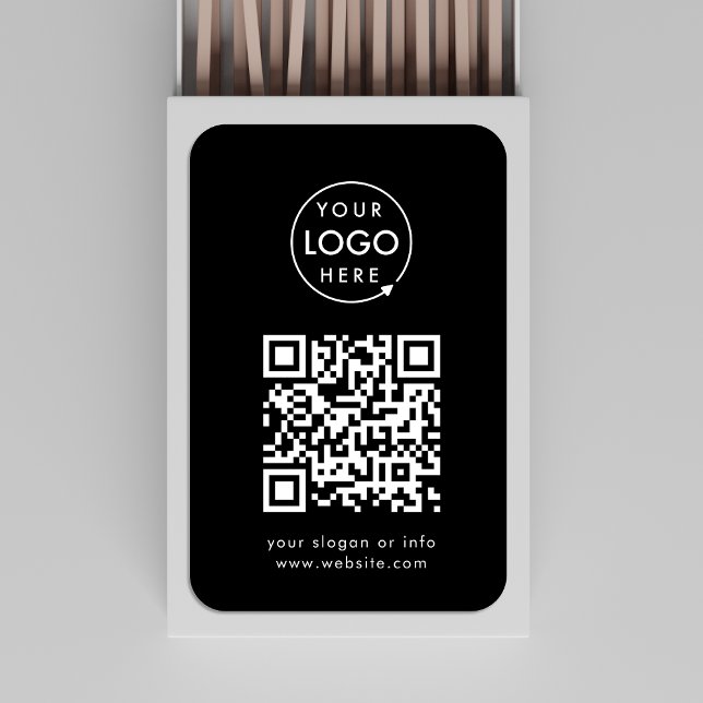 Business Logo | Black QR Code Scan Me Corporate Matchboxes (Creator Uploaded)