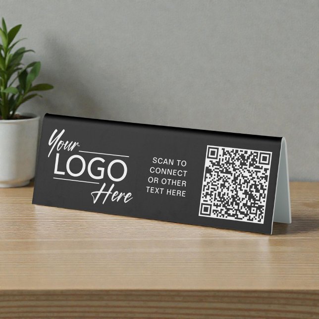 Business Logo Black QR Code Table Tent (Business Logo Black QR Code Table Tent)