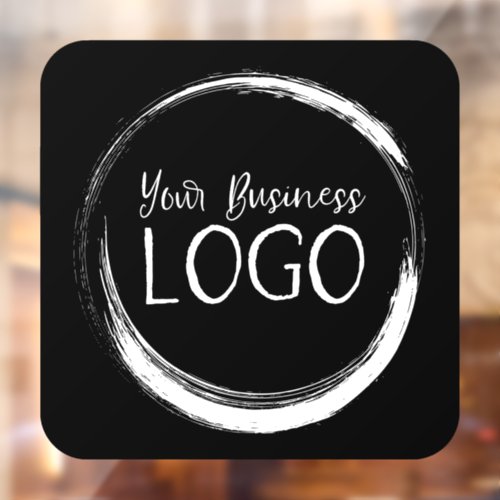 Business Logo Black Rounded Corner Square Window Cling