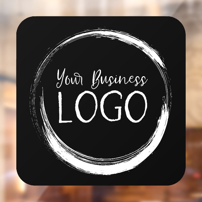 Business Logo Black Rounded Corner Square Window Cling (Sheet 2)