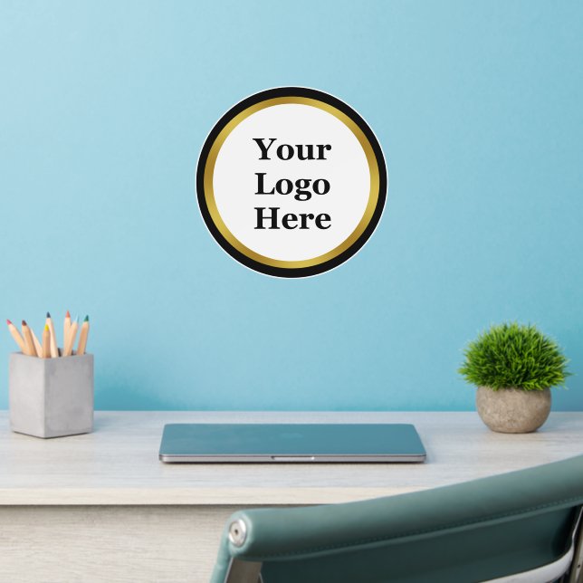 Business Logo Black White and Gold Template Wall Decal (Home Office 2)