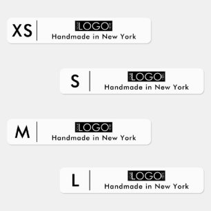 Business Logo Black White Clothing Size Iron-On Kids' Labels
