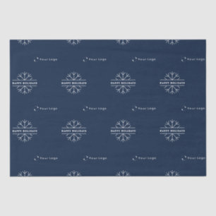 Business Logo Blue Christmas Snowflake Tissue Paper
