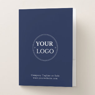 Business Logo Blue Corporate Modern Minimalist Pocket Folder