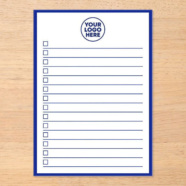 Business Logo Blue To Do List Dry Erase Board Acrylic Invitations (Front)