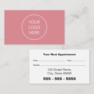 Business Logo Blush Pink Appointment Card