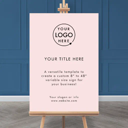 Business Logo | Blush Pink Modern Professional Foam Board