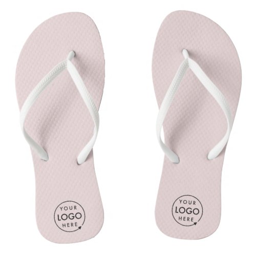 Business Logo  Blush Pink Modern Promotional Flip Flops