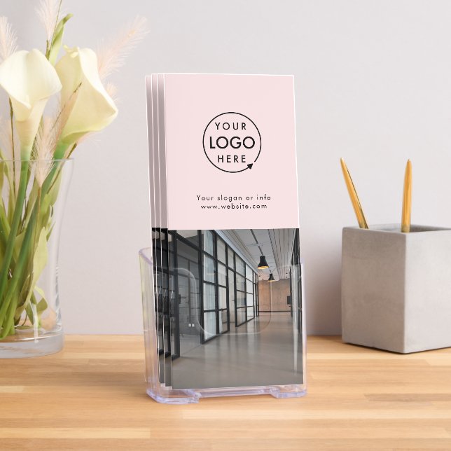 Business Logo Blush Pink Pamphlet Brochure (Insitu)