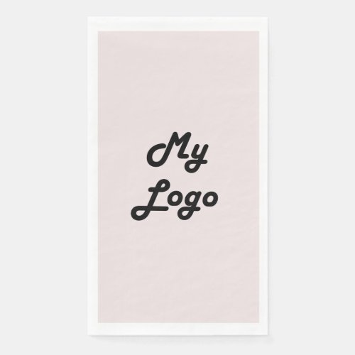 Business logo blush pink paper guest towels