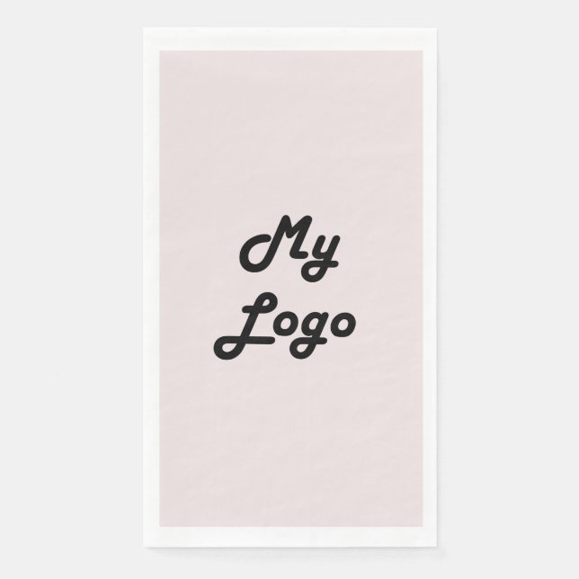 Business logo blush pink paper guest towels (Front)