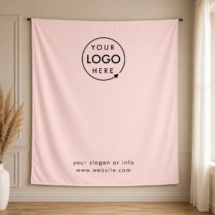 Business Logo   Blush Pink Photo Backdrop 