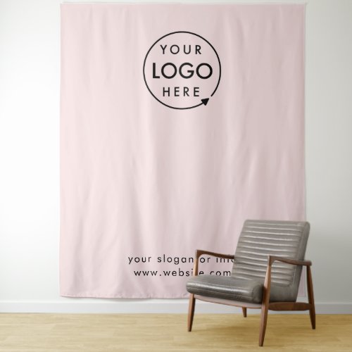 Business Logo  Blush Pink Photo Backdrop 