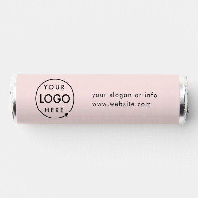 Business Logo Blush Pink Professional Feminine Breath Savers® Mints (Front)