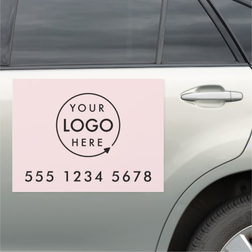 Business Logo Blush Pink Professional Feminine Car Magnet