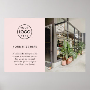 Business Logo Blush Pink Promotional Photo Poster