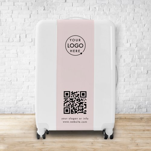 Business Logo  Blush Pink QR Code Professional Luggage
