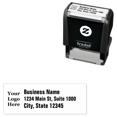 Business Logo Bold Font Return Address Template Self_inking Stamp