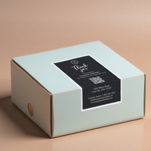 Business Logo Box Seal Thank You Black Label