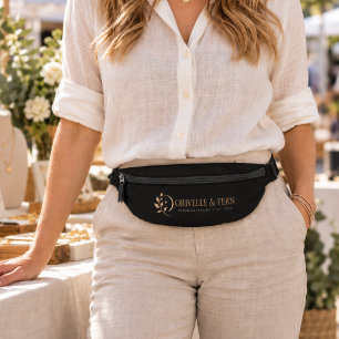 Business Logo Brand Black Fanny Pack