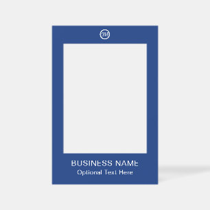 Business Logo Brand Minimalist Blue Selfie Frame