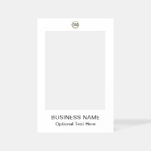 Business Logo Brand Minimalist White Selfie Frame