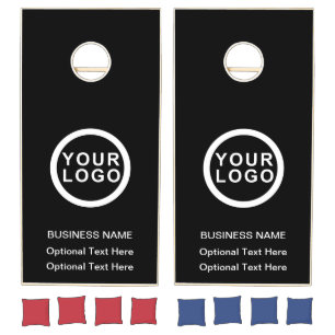 Business Logo Brand Modern Minimalist Black Cornhole Set