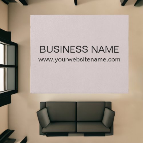 Business Logo  Brand Name Modern Blush Pink Rug