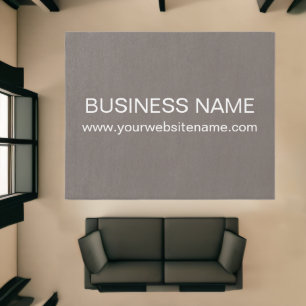 Business Logo Brand Name Modern Brown Rug