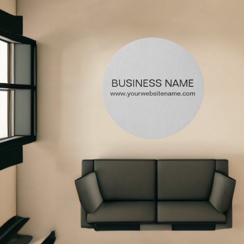 Business Logo  Brand Name Modern Gray Round Rug