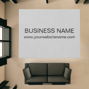 Business Logo Brand Name Modern Gray Rug