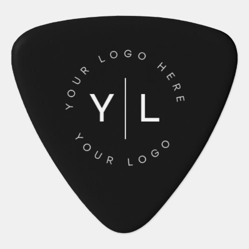Business Logo Branded Black White Guitar Pick