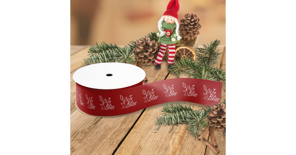 Business Logo, Branded Company Christmas Holiday Grosgrain Ribbon | Zazzle