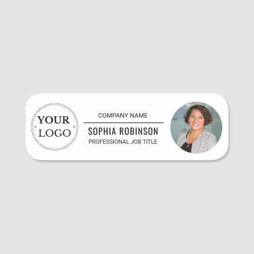 Business Logo Branded Professional Employee Photo Name Tag