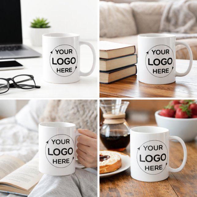 Business Logo Branded Promotion Coffee Mug (Minimalist business logo mug)