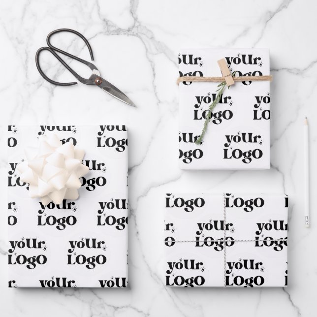 Business Logo Branded Wrapping Paper Sheets (Front)