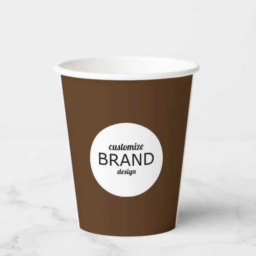 Business Logo Branding Minimalist Brown Paper Cups