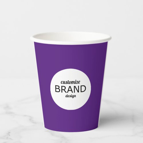 Business Logo Branding Minimalist Modern Purple Paper Cups