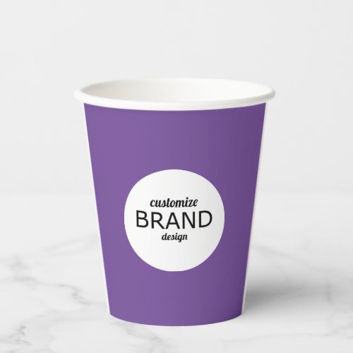 Business Logo Branding Minimalist Purple Paper Cups