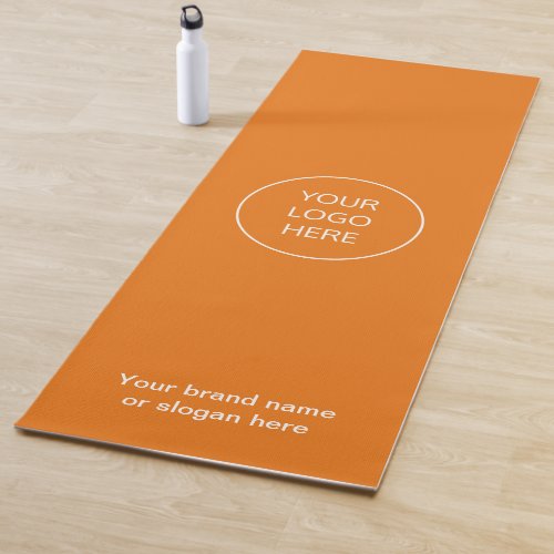 Business Logo Bright Orange Yoga Mat