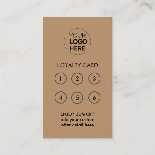 Business Logo  Brown Professional Company Loyalty Card