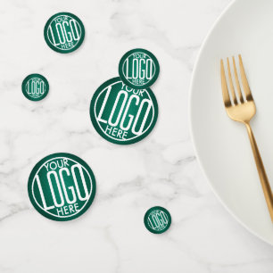 Business Logo Brushed Green Company Party Table Confetti