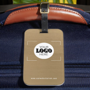 Business logo brushed metallic promotional gift luggage tag