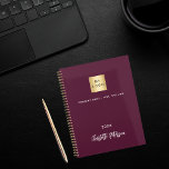 Business logo burgundy elegant 2024 planner<br><div class="desc">A trendy burgundy background.  Personalize and add your business,  company logo,  a text,  year and personal name.  White letters.  If you want it without text,  use your back-space key to delete.</div>