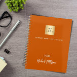 Business logo burnt orange elegant 2024 planner<br><div class="desc">A trendy burnt orange colored background.  Personalize and add your business,  company logo,  a text,  year and personal name.  White letters.  If you want it without text,  use your back-space key to delete.</div>