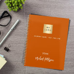 Business logo burnt orange elegant 2025 planner<br><div class="desc">A trendy burnt orange colored background.  Personalize and add your business,  company logo,  a text,  year and personal name.  White letters.  If you want it without text,  use your back-space key to delete.</div>