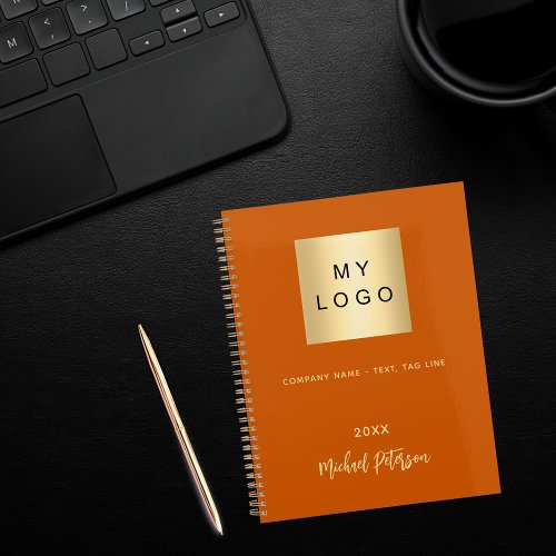 Business logo burnt orange elegant monogram 2025 planner