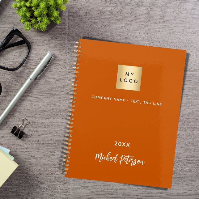 Business logo burnt orange elegant notebook (Creator Uploaded)