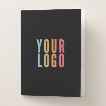 Business Logo Card Slot Modern Black and White